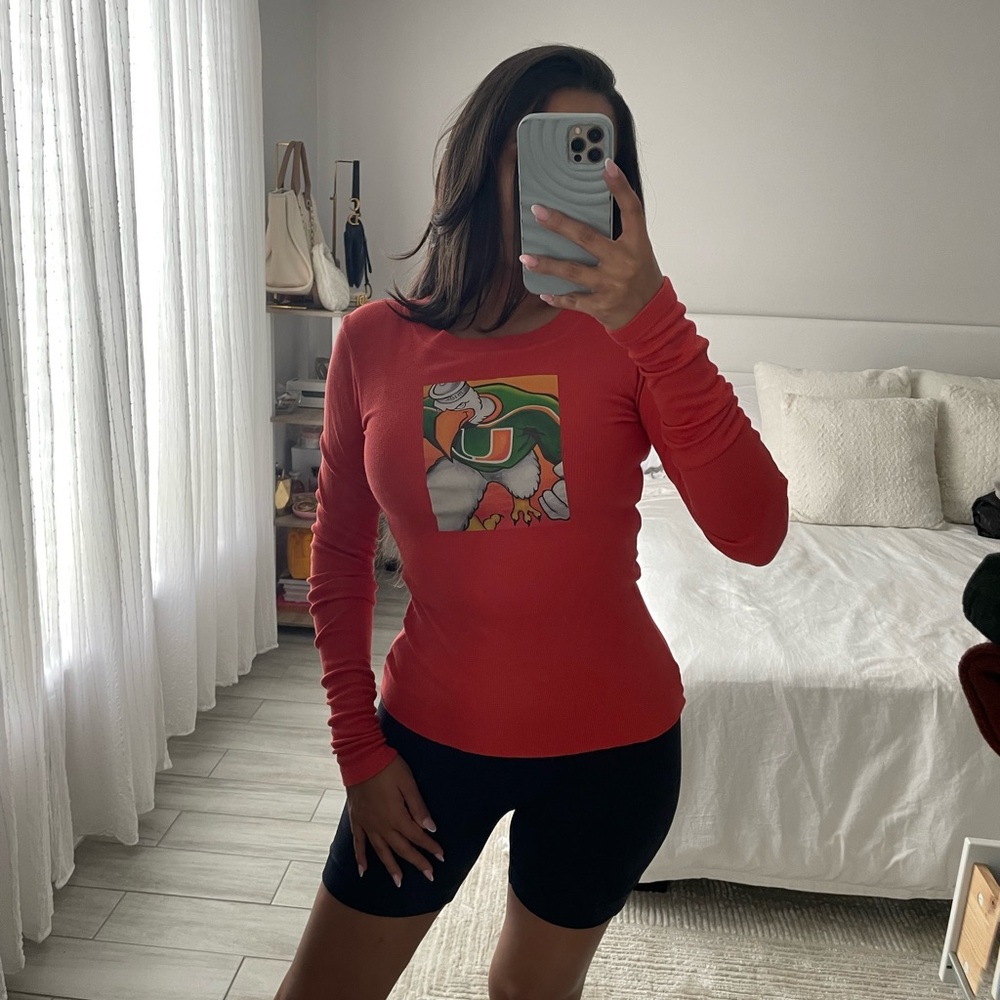 LA Made NWT Miami Hurricanes Sebastian Ibis Long Sleeve Top Small